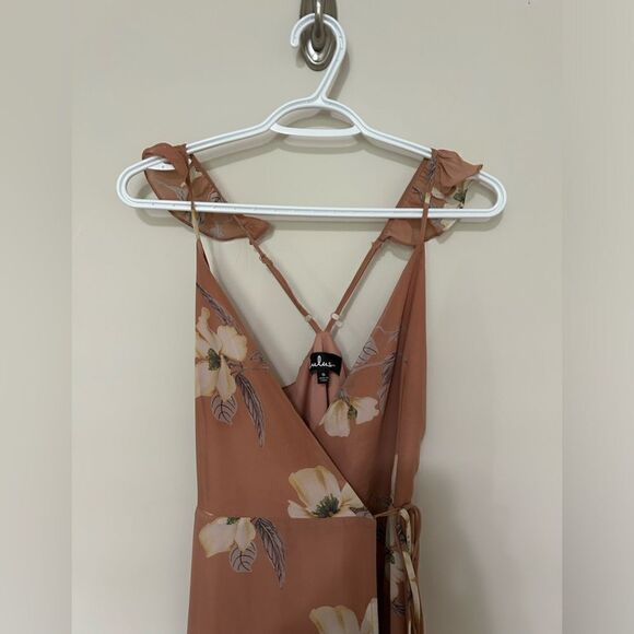 Lulu's Dress All Mine Rusty Rose Pink Floral Print High-Low Wrap Maxi - Picture 10 of 14